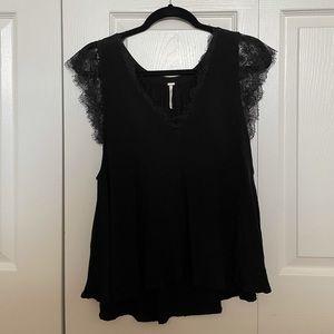 Free People Black Lace Tank
